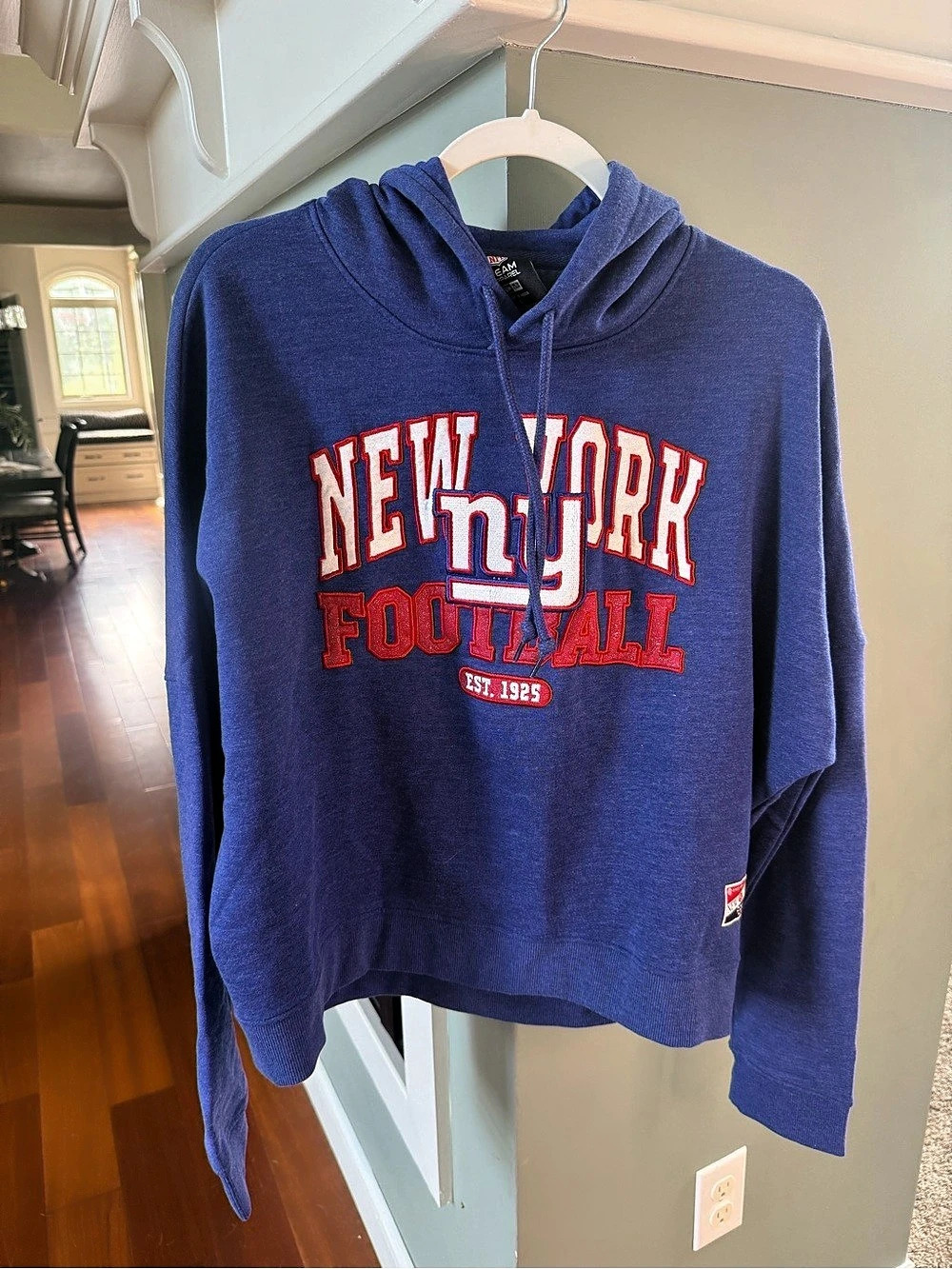 New Era New York Football Women's Blue & Red Hoodie Size Large NWT